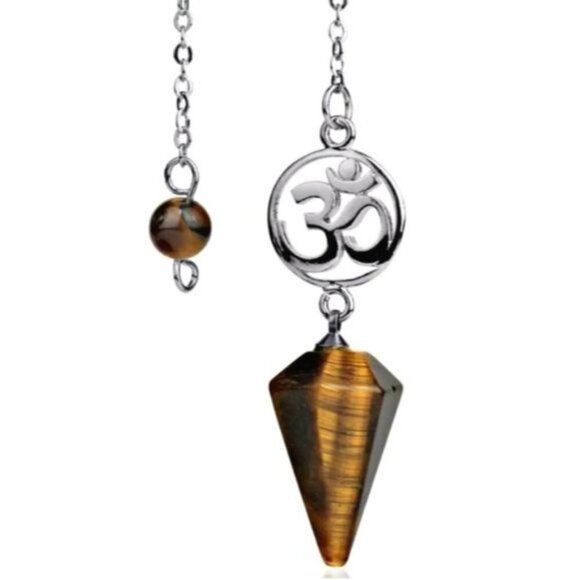 Tiger’s Eye ✦ OM Pendulum for Divination ✦ Solar Energy ✦ Manifestation NWT - Picture 2 of 5
